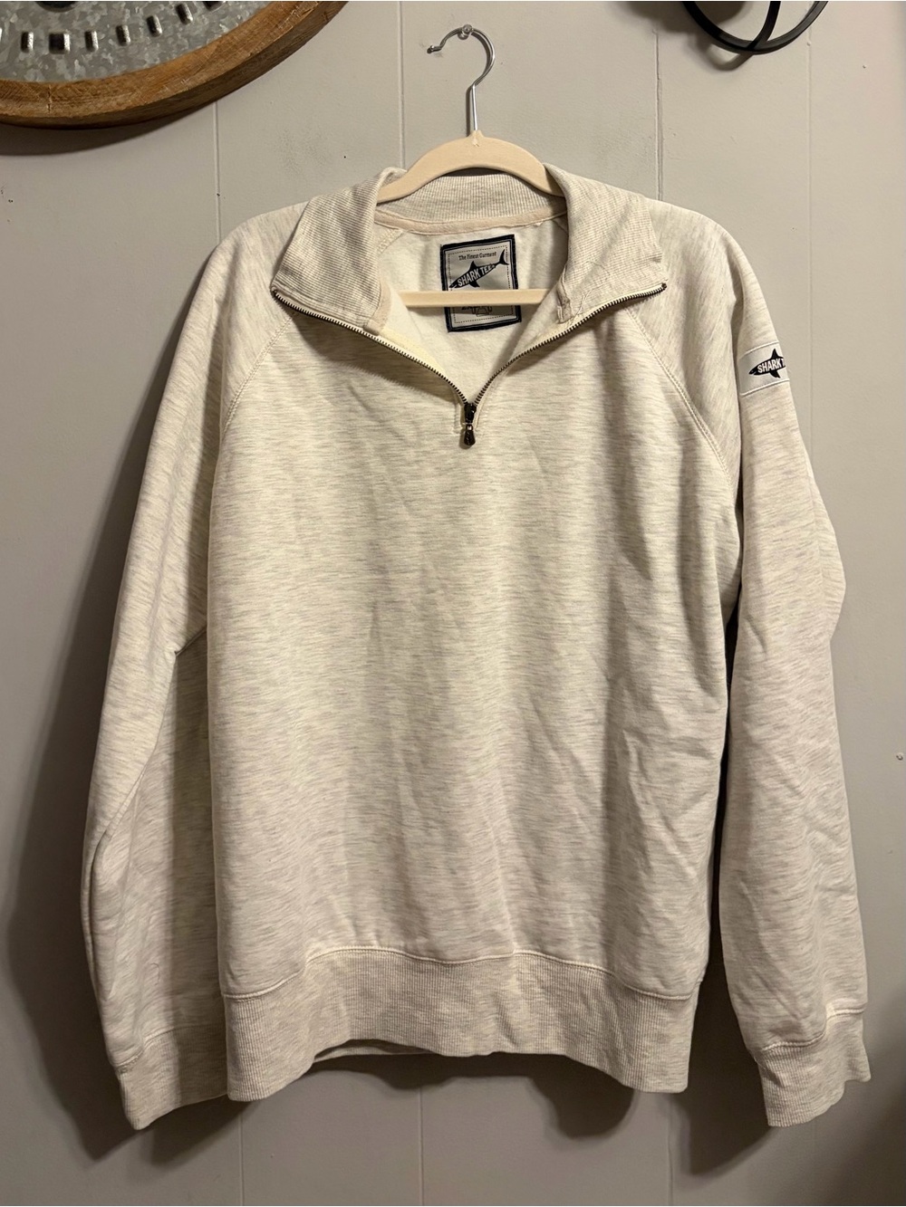 Quarter-Zip Crewneck Sweatshirt Light Gray Unisex